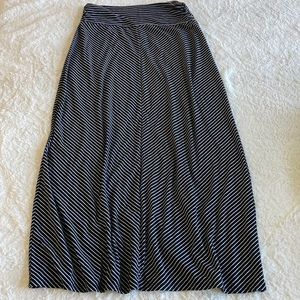 Black and white striped maxi skirt